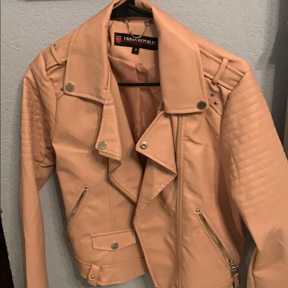 Urban republic pink faux leather jacket